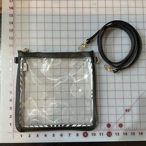 OTG 247 brand's #6 double nudie clear black bag pouch crossbody